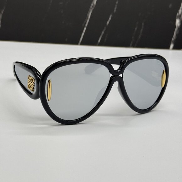 NEW LOEWE LW40132I 01C, LOEWE BLACK SILVER UNISEX SUNGLASSES LOEWE - Picture 5 of 11